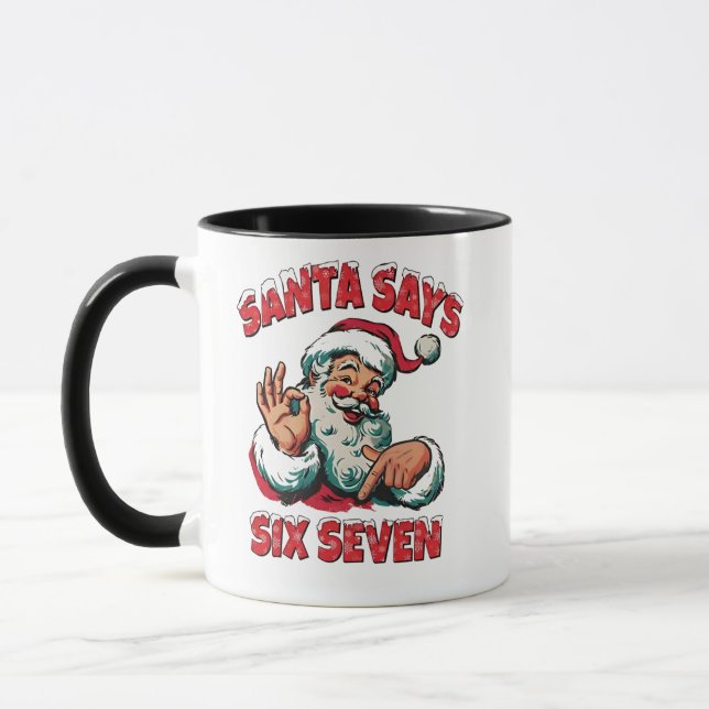 Caneca Papai Noel Diz Seis Sete 6 7 Natal Papai Noel (Esquerda)