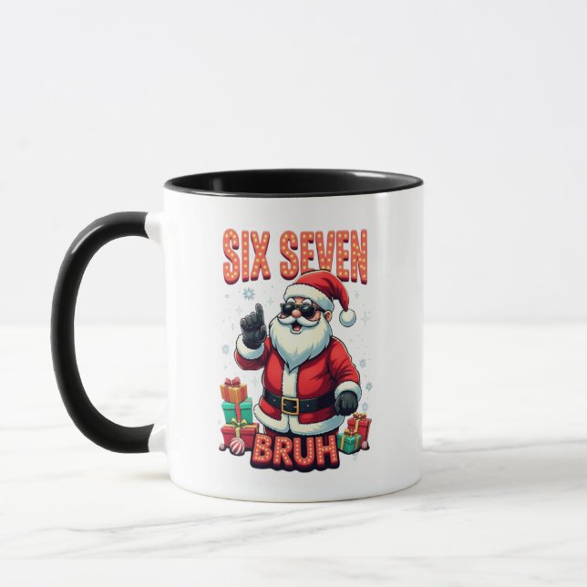 Caneca 🎅Papai Noel Diz Seis Sete Meme Engraçado Papai No (Esquerda)