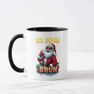 Caneca 🎅Papai Noel Diz Seis Sete Meme Engraçado Papai No