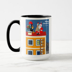 Caneca Papai Noel encontra o Galo de Barcelos