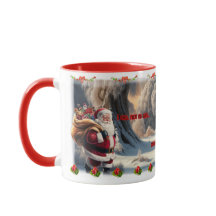 Papai Noel engraçado em cerâmica de café branco