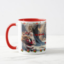 Caneca Papai Noel engraçado em cerâmica de café branco