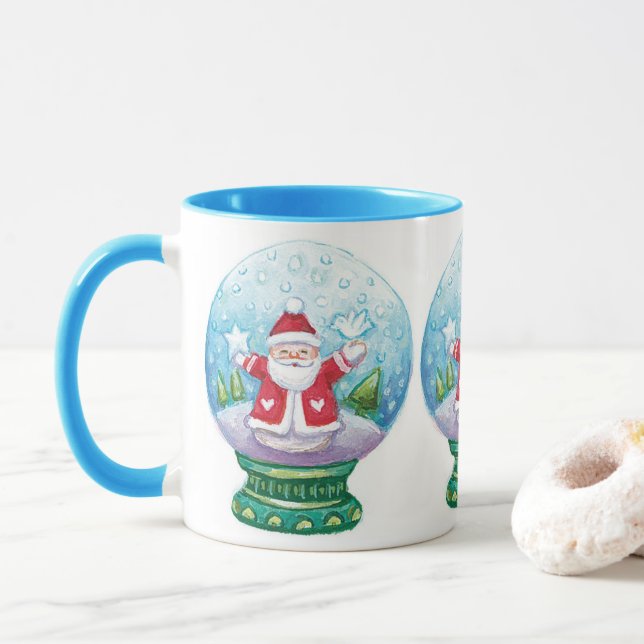 Caneca Papai Noel, Estrela e Pássaro em Globo de Neve de  (Com Donut)