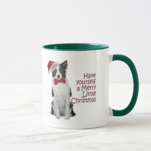Caneca Papai noel Fronteira Collie Christmas Mug