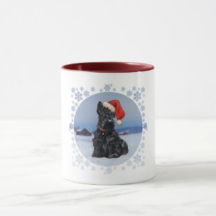 Caneca Papai noel Helper Scottish Terrier