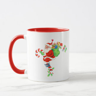 Caneca Papai Noel montado em um bastão de doce