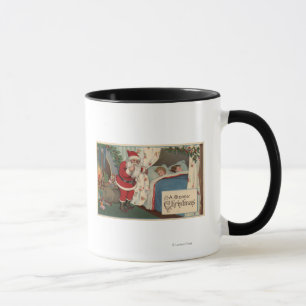 Caneca Papai noel observando crianças de sono