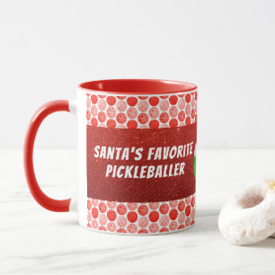 Caneca Papai noel Pickleballer Red Personalizado Favorito