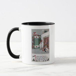Caneca Papai noel que olha da tela de trás