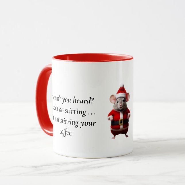 Caneca - Papai noel Rato não se agitando (Frente Esquerda)