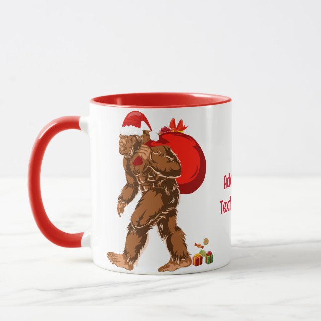 Caneca Papai Noel Sasquaco Abominável da Neve Presente de (Esquerda)
