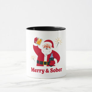 Caneca Papai Noel Sóbrio Natal Sóbrio Xmas Sobriedade