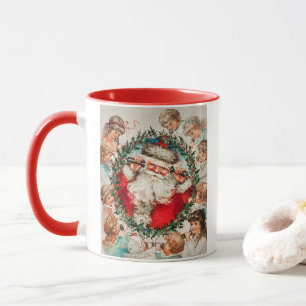 Caneca Papai Noel Vitoriano por telefone com crianças