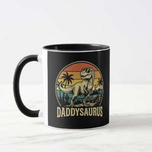 Caneca Papai Trex Dinossauro Daddysaurus Retro Dia dos Pa