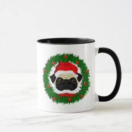 Caneca Papais noeis bonitos de Natal em Wreath