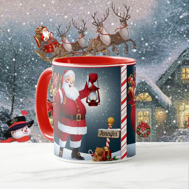 Caneca Papais noeis Bonitos de presente de Natal Mug Adic (Criador carregado)