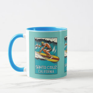 Caneca Papais noeis Cruz California Vintage Art Surfing M