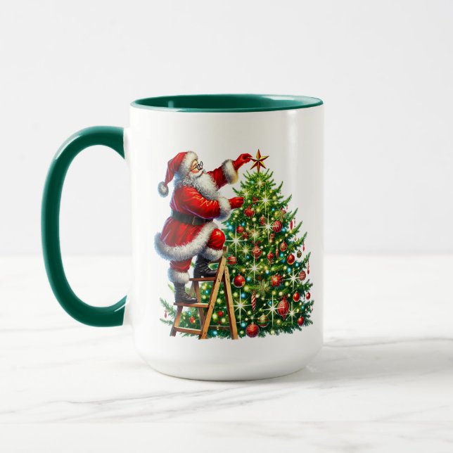 Caneca Papais noeis de árvores de Natal festivas (Esquerda)
