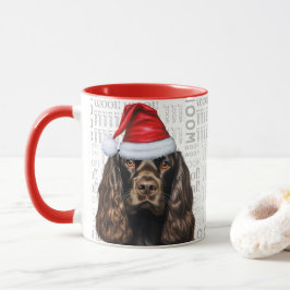 Caneca Papais noeis de Cachorro Castanho Espanhol Woody N