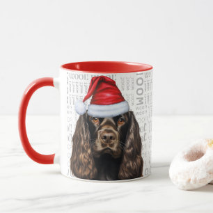 Caneca Papais noeis de Cachorro Castanho Espanhol Woody N