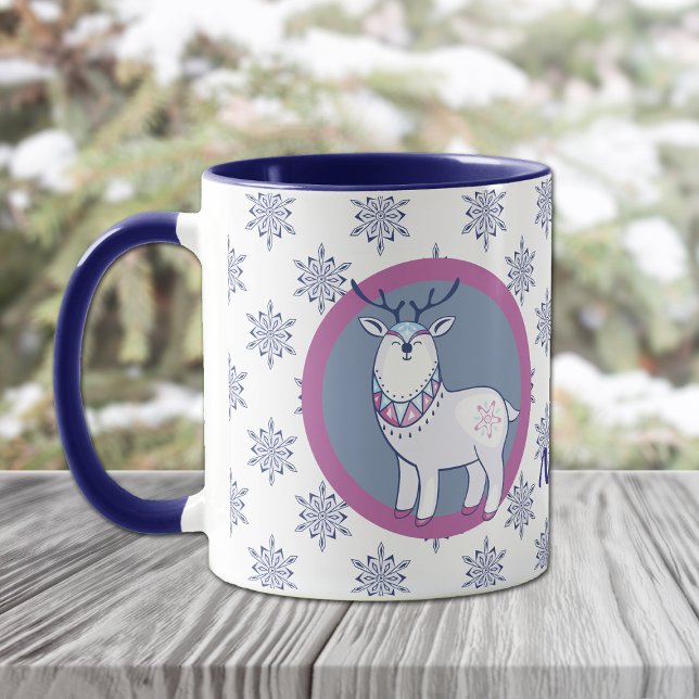 Caneca Papais noeis de Estilo Nórdico e Reindeer Personal (Criador carregado)