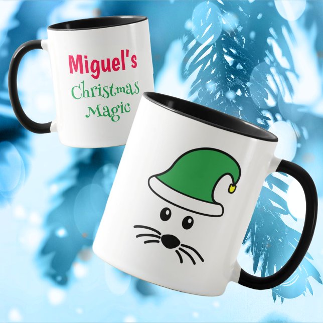 Caneca Papais noeis De Mouse Personalizáveis Elf (Criador carregado)