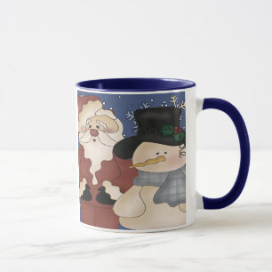 Caneca Papais noeis de Natal e Snowman