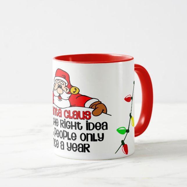 Caneca Papais noeis De Natal Engraçados Visitam Bah Humbu (Frente Esquerda)