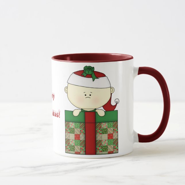 Caneca Papais noeis de Natal Vermelho-Bebê (Direita)
