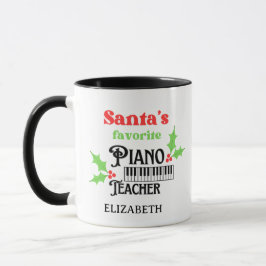 Caneca Papais noeis de Piano Favorito Professor de Natal