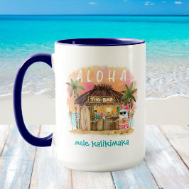 Caneca Papais noeis de praia Mele Kalikimaka Natal