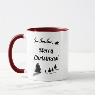 Caneca Papais noeis de Saudações de Natal Sleigh