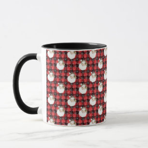 Caneca Papais noeis de Xadrez Buffalo com Flocos de Neve