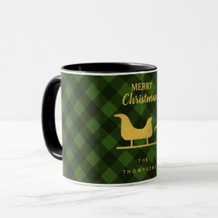 Caneca Papais noeis de Xadrez Negra Natal em Buffalo