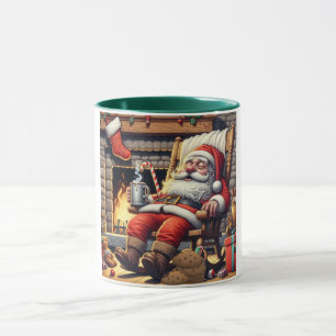 Caneca Papais noeis dormindo no Natal