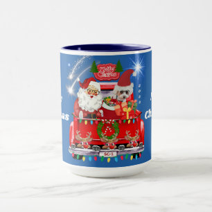 Caneca Papais noeis e Poodle Felry Pickup Mug