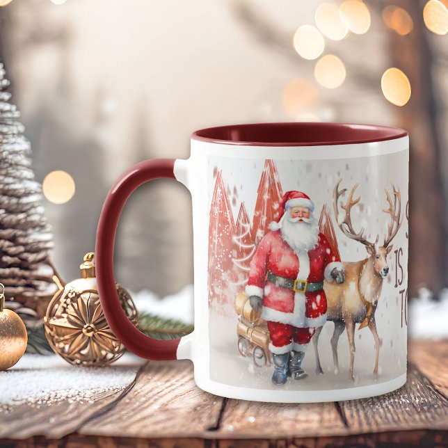 Caneca Papais noeis estão vindo para Crianças Reindeer (Criador carregado)