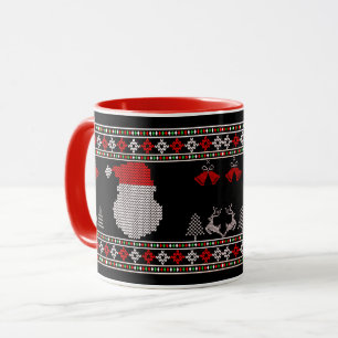 Caneca Papais noeis Feriado Knit Natal Feio Doce