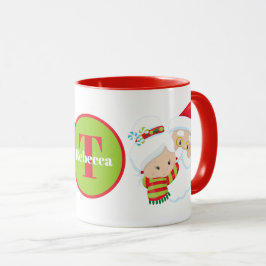Caneca Papais noeis festivos e a Sra. Claus acrescentam n