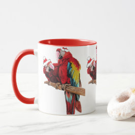 Caneca Papais noeis Macaws Mug Vermelho