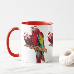 Caneca Papais noeis Macaws Mug Vermelho