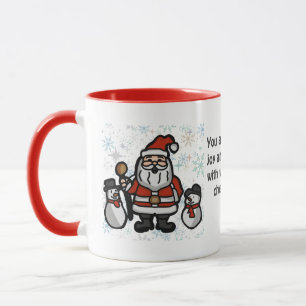 Caneca Papais noeis minimalistas e pinguins em férias de