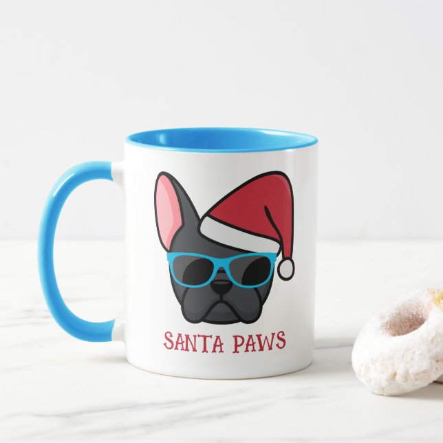 Caneca Papais noeis Negros Engraçados e Franceses Natal (Com Donut)