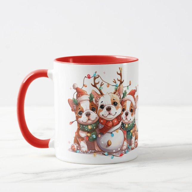 Caneca Papais noeis para o Bulldog em Inglês de Natal (Esquerda)