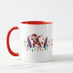 Caneca Papais noeis para surfar no Conselho Natal Vermelh