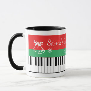 Caneca Papais noeis Pianista Favorito Chave do Piano Bell