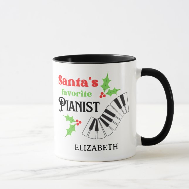 Caneca Papais noeis Pianista Favorito Natal (Direita)