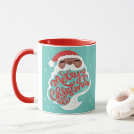 Caneca Papais noeis Pretos | Feliz Natal Todos | Azul-tur