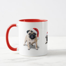 Caneca Papais noeis Pug Christmas Mug