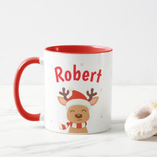 Caneca Papais noeis Raindeer Personalizam Mug de Café Nat